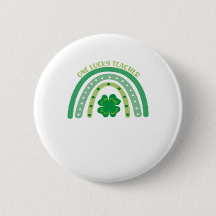 Badge Rond 5 Cm Un enseignant chanceux Irlandais Rainbow St Patric