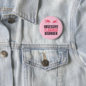 Badge Rond 5 Cm Un Flamant rose Obsessionnel mignon (En situation)