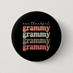 Badge Rond 5 Cm Un Grammy Remerciements Arbre D'Automne Feuilles D