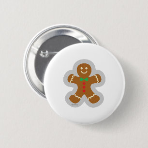 Badge Rond 5 Cm Un Homme En Pain D'Épice Qui Fait L'Angel Dans La