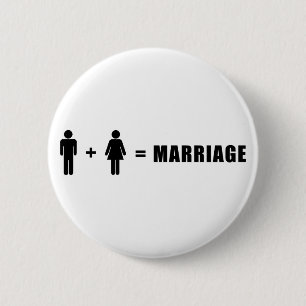 Badge Rond 5 Cm Un homme plus une femme équivaut au mariage