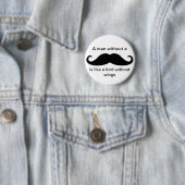 Badge Rond 5 Cm Un homme sans moustache… - Bouton (En situation)