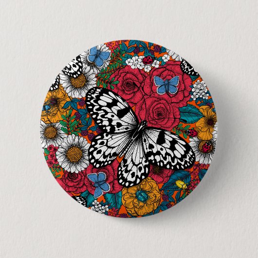 Badge Rond 5 Cm Un jardin coloré (Devant)