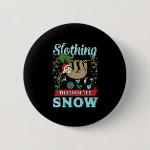 Badge Rond 5 Cm Un joli crétin pour Noël de neige