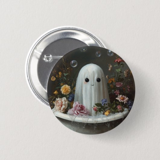 Badge Rond 5 Cm Un joli fantôme d'Halloween (Devant & derrière)