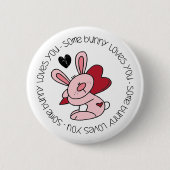 Badge Rond 5 Cm Un Lapin T'Aime (Devant)