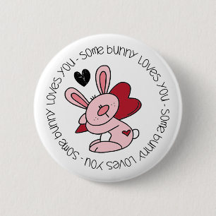 Badge Rond 5 Cm Un Lapin T'Aime