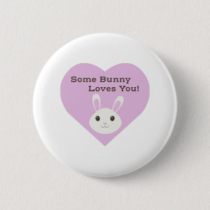 Badge Rond 5 Cm Un Lapin T'Aime