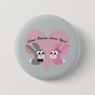Badge Rond 5 Cm Un lapin T'Aime !