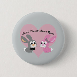 Badge Rond 5 Cm Un lapin T'Aime !