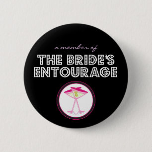 Badge Rond 5 Cm "Un membre bouton de la jeune mariée d'entourage"