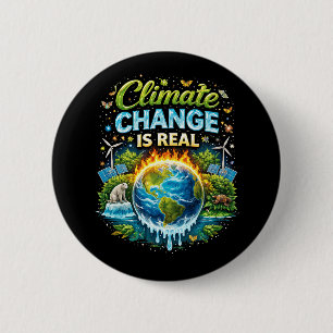 Badge Rond 5 Cm Un monde qui se réchauffe