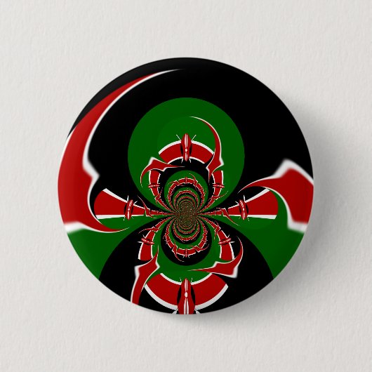 Badge Rond 5 Cm Un Motif du drapeau kényan dynamique : un art puis (Devant)