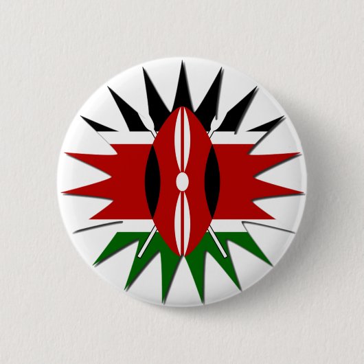 Badge Rond 5 Cm Un Motif kenyan dynamique : un art 18 étoiles (Devant)