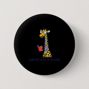 Badge Rond 5 Cm Un niveau supérieur de lecture de girafe drôle bib