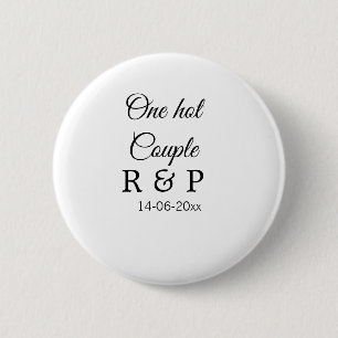 Badge Rond 5 Cm Un nom de couple d'ajout chaud date de texte de la