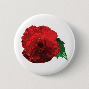 Badge Rond 5 Cm Un pavot rouge