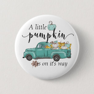 Badge Rond 5 Cm Un Petit Camion Citrouille Joli Baby shower