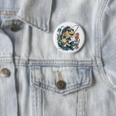 Badge Rond 5 Cm un poisson souriant (En situation)