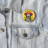 Badge Rond 5 Cm Un pompier dalmate (En situation)