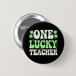 Badge Rond 5 Cm Un professeur chanceux professeur rétro groovy St-