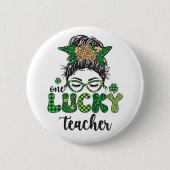 Badge Rond 5 Cm Un professeur chanceux - Saint-Patrick (Devant)