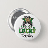 Badge Rond 5 Cm Un professeur chanceux - Saint-Patrick (Devant & derrière)