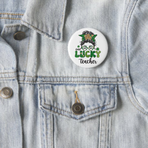 Badge Rond 5 Cm Un professeur chanceux - Saint-Patrick