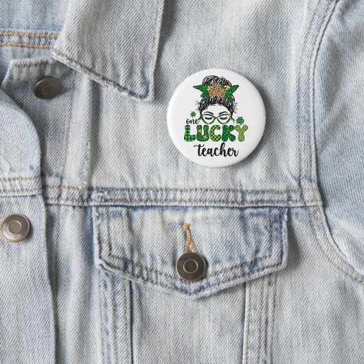 Badge Rond 5 Cm Un professeur chanceux - Saint-Patrick (En situation)