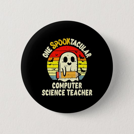 Badge Rond 5 Cm Un professeur d'informatique absolument effrayant (Devant)