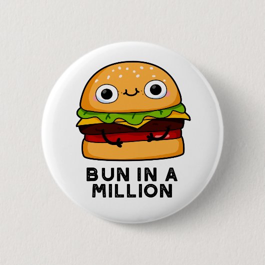 Badge Rond 5 Cm Un Pun Dans Un Million Drôle De Burger Pun (Devant)