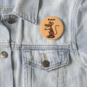 Badge Rond 5 Cm Un rat brun mignon pouce vers le haut dessin animé (En situation)