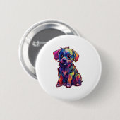 Badge Rond 5 Cm Un rayon de joie le Fluorescent Shining Dog (Devant & derrière)