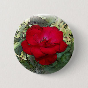 Badge Rond 5 Cm Un rose solitaire