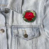 Badge Rond 5 Cm Un rose solitaire (En situation)