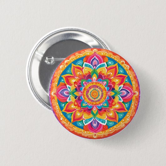 Badge Rond 5 Cm Un simple mandala (Devant & derrière)