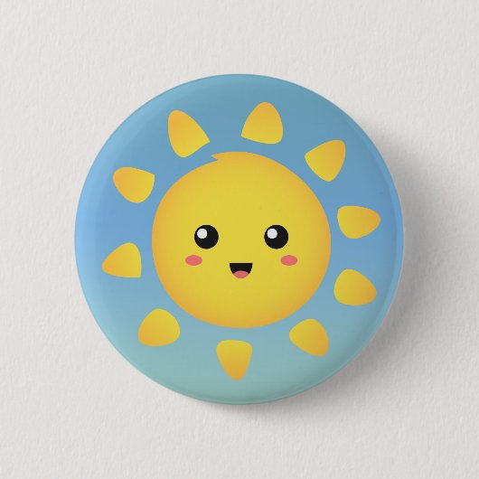 Badge Rond 5 Cm Un soleil mignon et heureux qui brille brillamment (Devant)