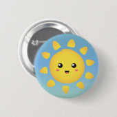 Badge Rond 5 Cm Un soleil mignon et heureux qui brille brillamment (Devant & derrière)