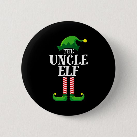 Badge Rond 5 Cm Uncle Elf Matching Family Christmas Party Pajama (Devant)