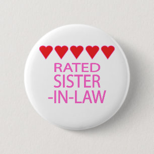Badge Rond 5 Cm Une belle-soeur de cinq coeurs