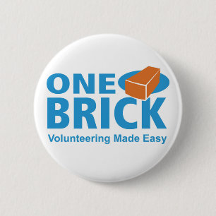 Badge Rond 5 Cm Une borne de logo de brique