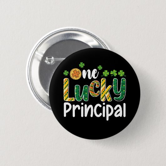 Badge Rond 5 Cm Une Chanceuse école principale St Patrick's Day (Devant & derrière)