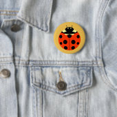 Badge Rond 5 Cm Une coccinelle (En situation)