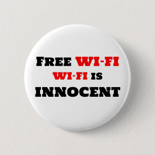 Badge Rond 5 Cm Une Connexion Wi-Fi Est Disponible Gratuitement