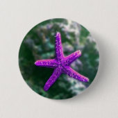 Badge Rond 5 Cm Une étoile de mer violette (Devant)