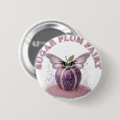 Badge Rond 5 Cm Une fée de prune de sucre (Devant & derrière)