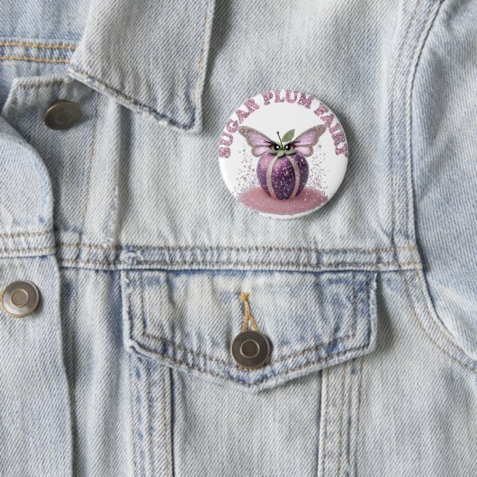 Badge Rond 5 Cm Une fée de prune de sucre (En situation)