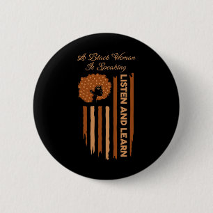 Badge Rond 5 Cm Une Femme Noire Parle Écouter Histoire Noire Lun