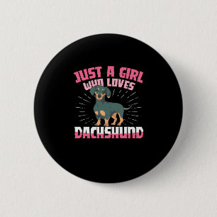 Badge Rond 5 Cm Une fille qui aime Dachshund
