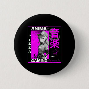Badge Rond 5 Cm Une Fille Qui Aime Le Jeu Anime